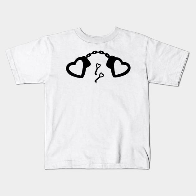 heart shaped handcuffs Kids T-Shirt by saraholiveira06